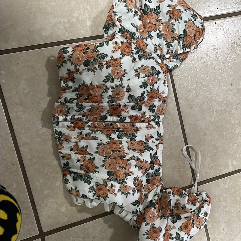 Floral corset crop top